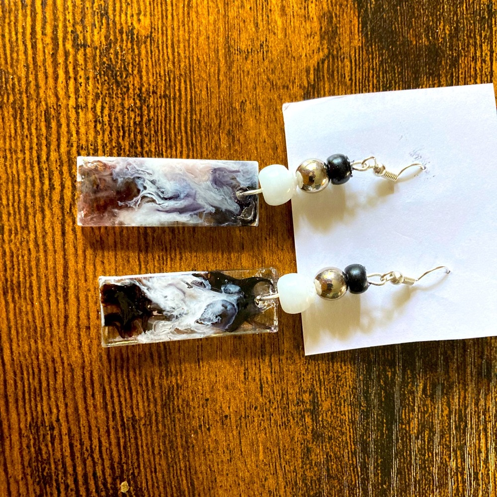Resin coffee earrings